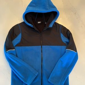 Blue hooded fleece jacket from Land’s End